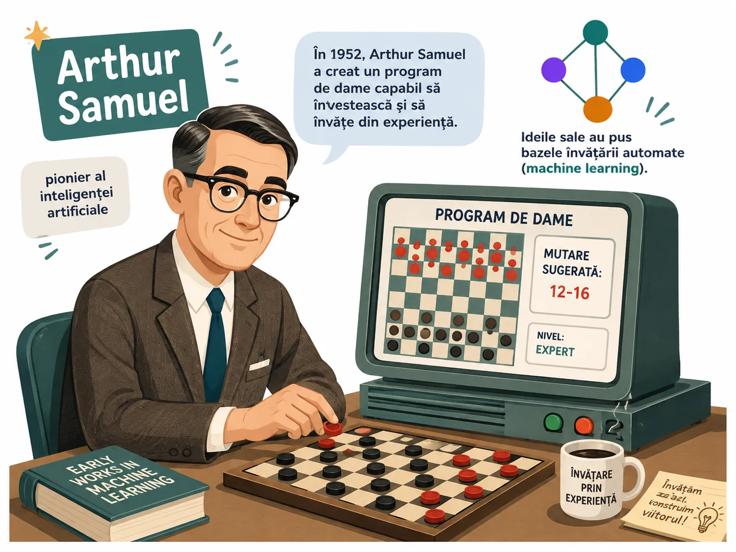 Arthur Samuel, un calculator timpuriu și o tablă de dame