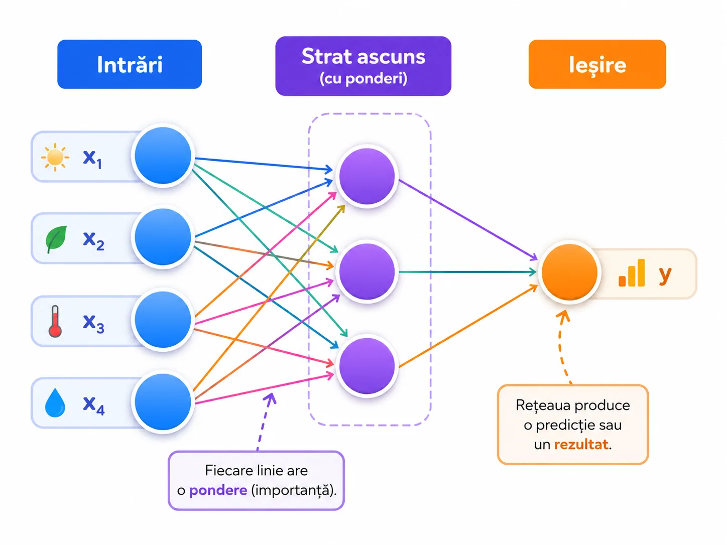 Rețea simplă de tip perceptron